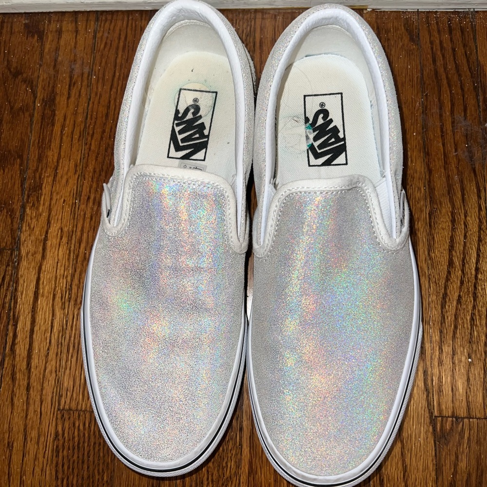 Vans Silver/Iridescent slip-ons